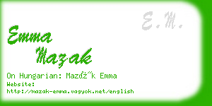 emma mazak business card